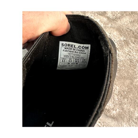 Sorel Joan of Arctic Wedge Waterproof Gray Leather Ankle Boots Womens Size 8.5 - Picture 6 of 7